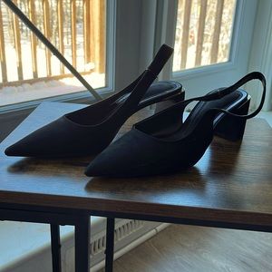Zara Black Chunky Heel